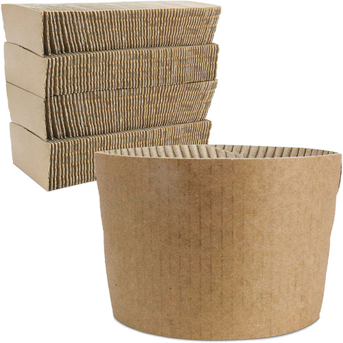 Manchons Kraft pour gobelet de caf&eacute;, Papier, 12 oz - 20 oz, Brun Haskins Industrial Inc.