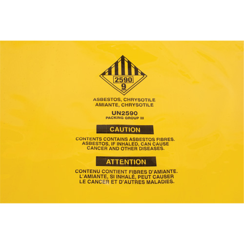 Doublures pour d&eacute;chets dangereux, Amiante, 40" lo x 35" la, 3 mils Haskins Industrial Inc.
