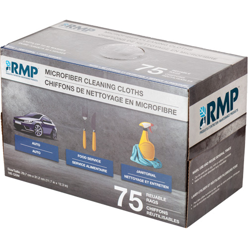Chiffons lavables pour le nettoyage, Microfibre, Blanc Haskins Industrial Inc.
