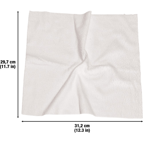 Chiffons lavables pour le nettoyage, Microfibre, Blanc Haskins Industrial Inc.