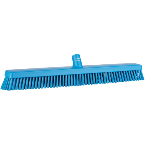 Heavy-Duty Push Broom, Fine/Stiff Bristles, 24", Blue Haskins Industrial Inc.