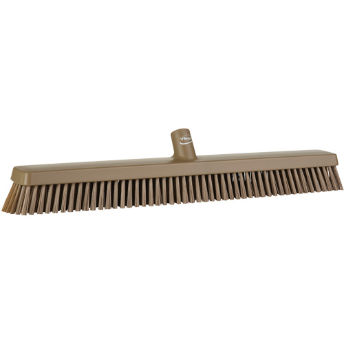 Heavy-Duty Push Broom, Fine/Stiff Bristles, 24", Brown Haskins Industrial Inc.