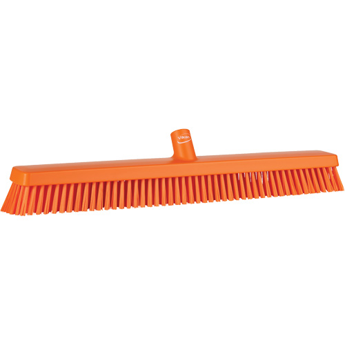 Heavy-Duty Push Broom, Fine/Stiff Bristles, 24", Orange Haskins Industrial Inc.