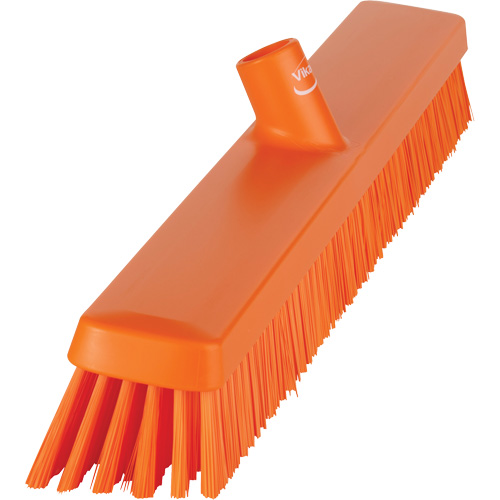 Heavy-Duty Push Broom, Fine/Stiff Bristles, 24", Orange Haskins Industrial Inc.