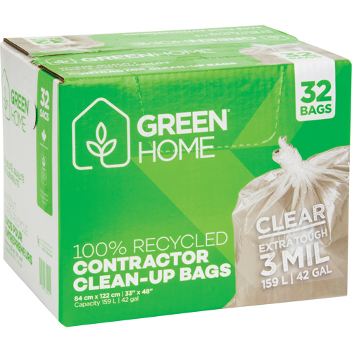 Sacs &agrave; ordures Green Home, Fort, 33" la x 48" lo, 3 mils, Transparent, Capacit&eacute; 159 L (42 gal.) Haskins Industrial Inc.