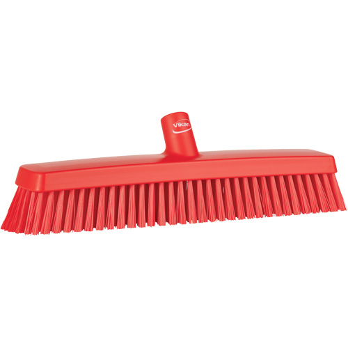 Push Broom Head, Fine/Stiff Bristles, 16-1/2", Polyester/Polypropylene, Red Haskins Industrial Inc.