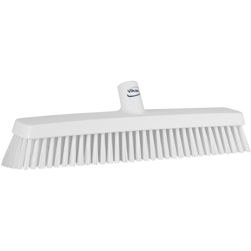 Push Broom Head, Fine/Stiff Bristles, 16-1/2", Polyester/Polypropylene, White Haskins Industrial Inc.