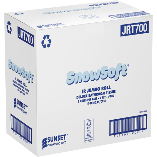 Snowsoft Deluxe Bathroom Tissue, Jumbo Roll, 2 Ply, White Haskins Industrial Inc.