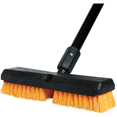 Cleaning Brush with Handle, 10" L, Polypropylene Bristles, Black/Red Haskins Industrial Inc.