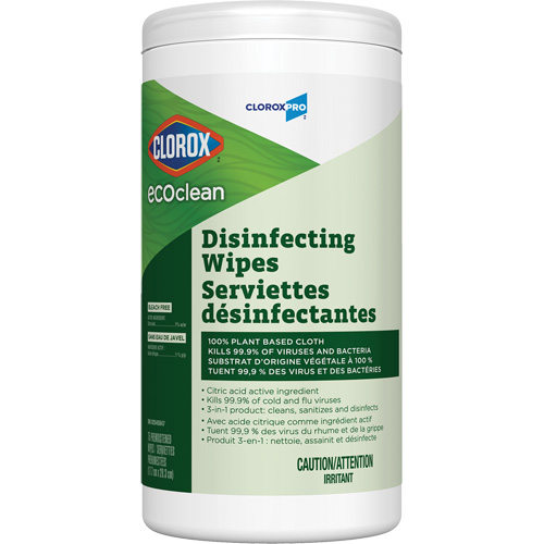 Lingettes d&eacute;sinfectantes EcoClean, 75 lingettes Haskins Industrial Inc.