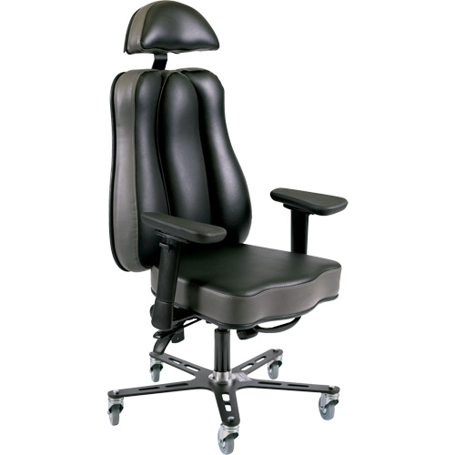 Synergo II 24h Ergonomic Chair, Vinyl, Black/Grey, 350 lbs. Capacity Haskins Industrial Inc.