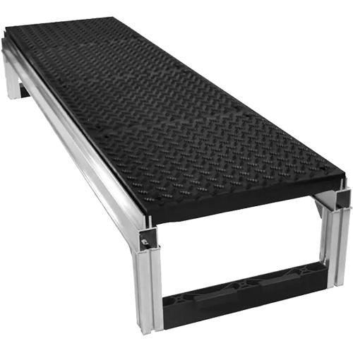 Trousse de plateforme de travail modulaire en aluminium avec surface &agrave; relief &agrave; larmes FOUNDATION, 18" la x 72" pr, Capacit&eacute; de 400 lb, Enti&egrave;rement soud&eacute; Haskins Industrial Inc.