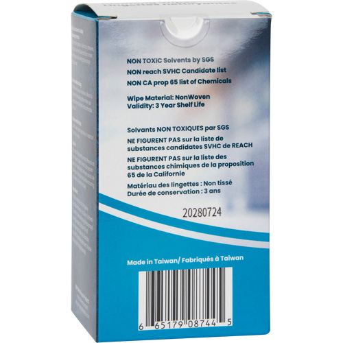 Individually Wrapped Cleaning Wipes, 12 Wipes, 8" x 9-1/2" Haskins Industrial Inc.