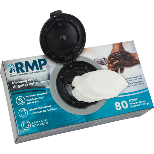 Lingettes nettoyantes extra-larges, 80 lingettes, 8" x 8" Haskins Industrial Inc.