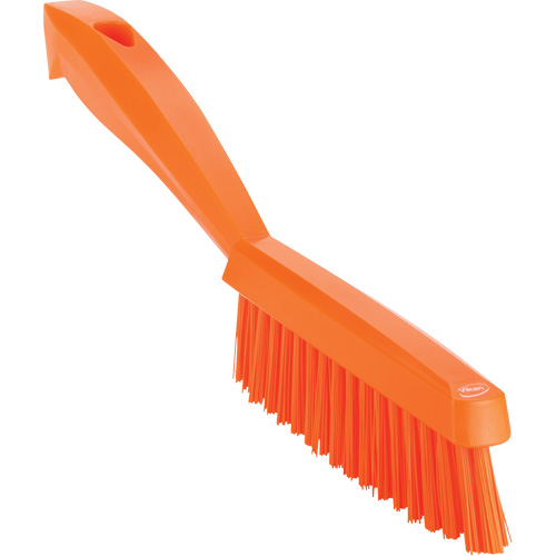 Narrow Hand Brush with Short Handle, Extra Stiff Bristles, 11-4/5" Long, Orange Haskins Industrial Inc.