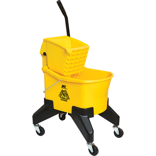 Seau & essoreuse pour vadrouille Grizzly, Pression vers le bas, 8 gal. US (32 pintes), Jaune Haskins Industrial Inc.