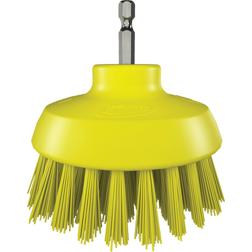 Brosse ronde HyDrive pour perceuse, Soies Tr&egrave;s ferme, Longueur de 3-1/10", Jaune Haskins Industrial Inc.