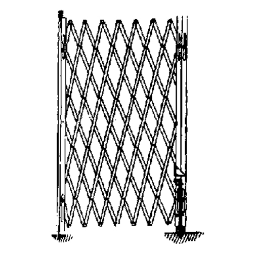 Galvanized Folding Security Gates, Fixed Single Folding, 4' L x 6' H Expanded Haskins Industrial Inc.