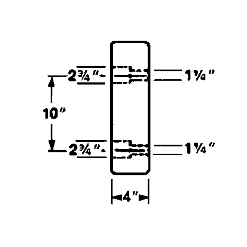 Molded Rubber Dock Guards, Rubber, 18" W x 4" D x 18" H Haskins Industrial Inc.