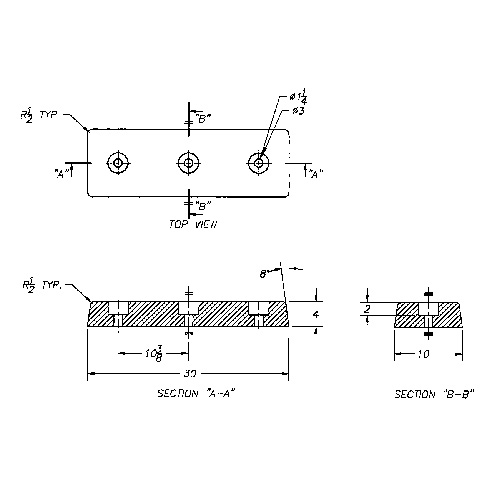 Butoirs de quai en caoutchouc moul&eacute;s, Caoutchouc, 30" la x 4" p x 10" h Haskins Industrial Inc.