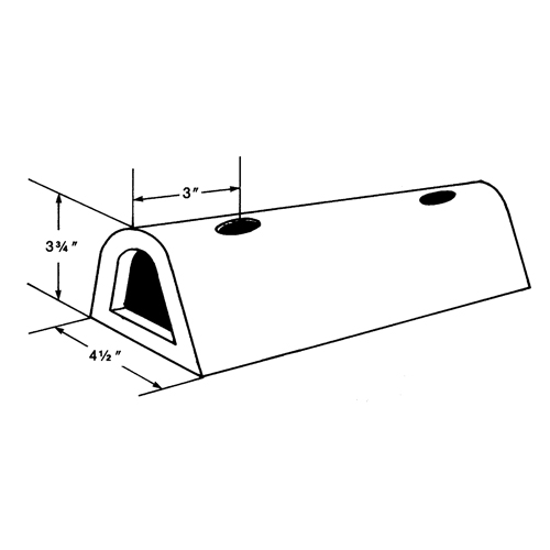 Extruded Rubber Dock Fenders, Rubber, 4-1/2" W x 12" L x 3-3/4" D Haskins Industrial Inc.