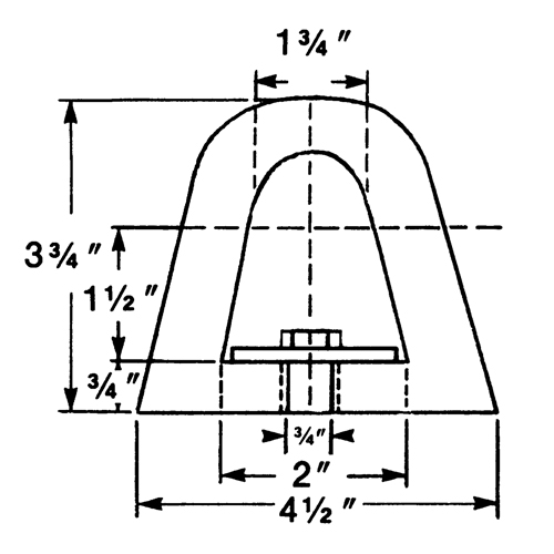 Extruded Rubber Dock Fenders, Rubber, 4-1/2" W x 12" L x 3-3/4" D Haskins Industrial Inc.
