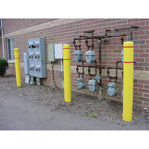 Polyethylene Bollard Covers, 4-1/2" Dia. x 64" L, Yellow Haskins Industrial Inc.