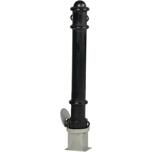 Removable Ornamental Bollards, Steel, 40" H x 4-1/2" W, Black Haskins Industrial Inc.