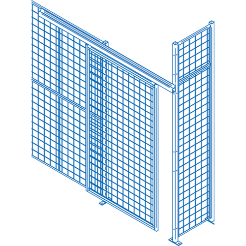 Wire Mesh Partition Components - Sliding Doors, 8' W x 8' H Haskins Industrial Inc.
