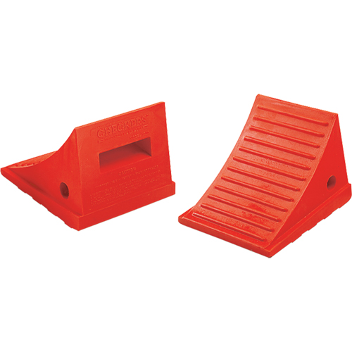 General Purpose Wheel Chocks, Polyurethane, Orange, 7-1/2" W x 8-1/2" D x 6-1/4" H Haskins Industrial Inc.