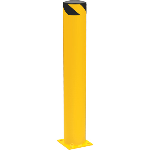 Safety Pipe Bollard, Steel, 42" H x 6-5/8" W, Yellow Haskins Industrial Inc.