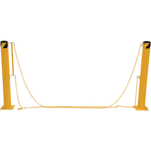 Dock Chain Barrier Bollard System, Steel, 42" H x 6-5/8" W, Yellow Haskins Industrial Inc.