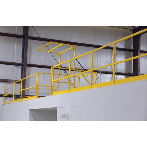 Barri&egrave;re de s&eacute;curit&eacute; pour mezzanine, 68-1/2" lo x 42" ha, 80-1/16" &eacute;lev&eacute;e, Jaune Haskins Industrial Inc.