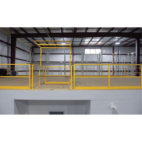 Barri&egrave;re de s&eacute;curit&eacute; pour mezzanine, 68-1/2" lo x 42" ha, 80-1/16" &eacute;lev&eacute;e, Jaune Haskins Industrial Inc.