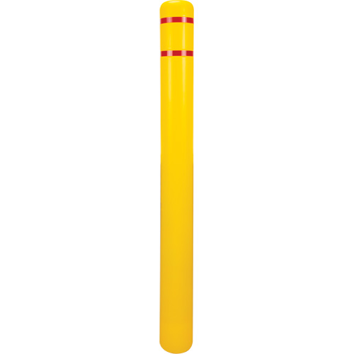 Polyethylene Bollard Cover, 4-1/2" Dia. x 52" L, Red/Yellow Haskins Industrial Inc.