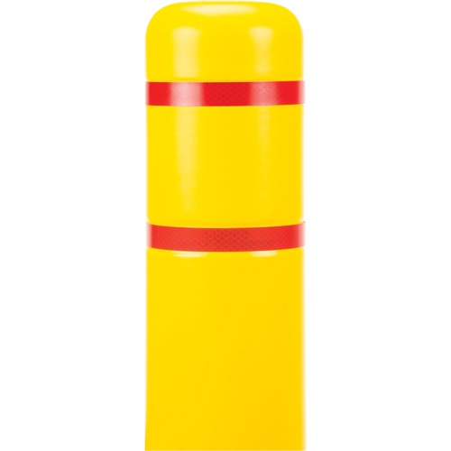 Polyethylene Bollard Cover, 4-1/2" Dia. x 52" L, Red/Yellow Haskins Industrial Inc.