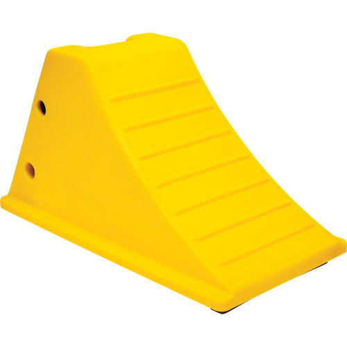 Wheel Chocks with Rubber Tread, Polyurethane, Yellow, 11-1/4" W x 21" D x 12-1/4" H Haskins Industrial Inc.