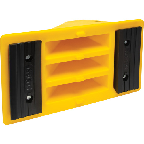 Wheel Chocks with Rubber Tread, Polyurethane, Yellow, 11-1/4" W x 21" D x 12-1/4" H Haskins Industrial Inc.