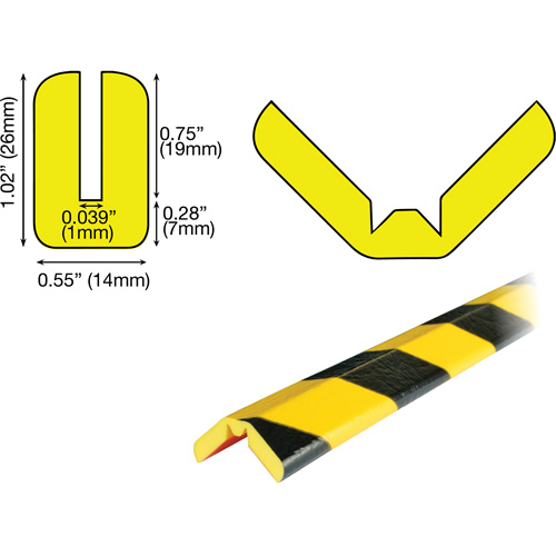 Butoir de protection de rebords mod&egrave;le W 5M, Longueur 16,42' (5 m) Haskins Industrial Inc.