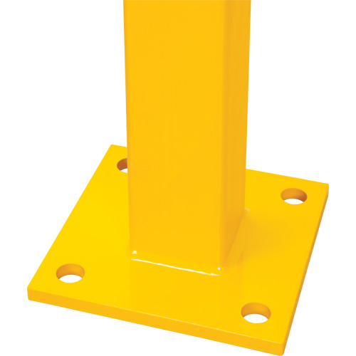 Corner Post for Light-Duty Guard Rails, Steel, 42" H, Safety Yellow Haskins Industrial Inc.