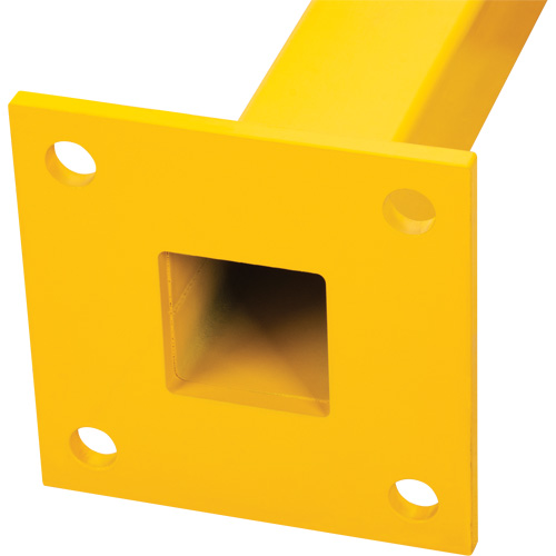 Corner Post for Light-Duty Guard Rails, Steel, 42" H, Safety Yellow Haskins Industrial Inc.