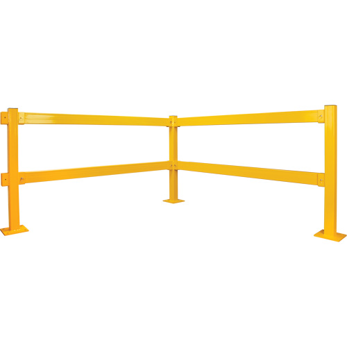 Lift-Out Light-Duty Guard Rail, Steel, 10' L x 4" H, Safety Yellow Haskins Industrial Inc.