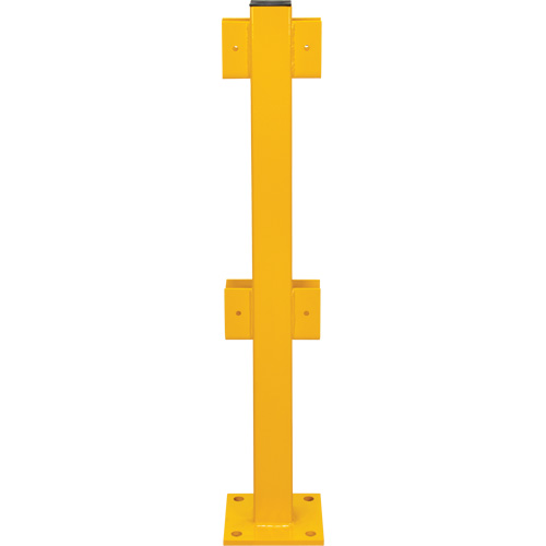 In-Line Post for Light-Duty Guard Rails, Steel, 42" H, Safety Yellow Haskins Industrial Inc.