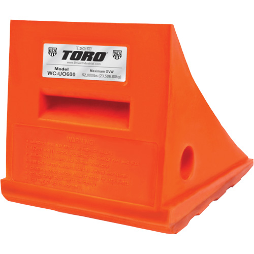 25 Ton General Purpose Wheel Chock, Urethane, Orange Haskins Industrial Inc.