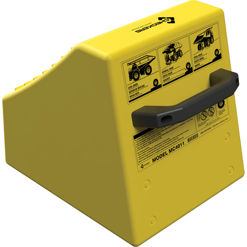 Cale de roue ultra-robuste pour l'exploitation mini&egrave;re Checkers Safety sans support, PEHD, Jaune, 14-1/2" la x 17-1/2" p x 16" h Haskins Industrial Inc.