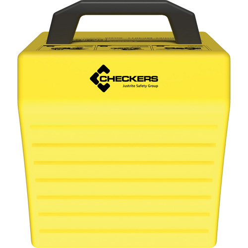Cale de roue ultra-robuste pour l'exploitation mini&egrave;re Checkers Safety sans support, PEHD, Jaune, 14-1/2" la x 17-1/2" p x 16" h Haskins Industrial Inc.