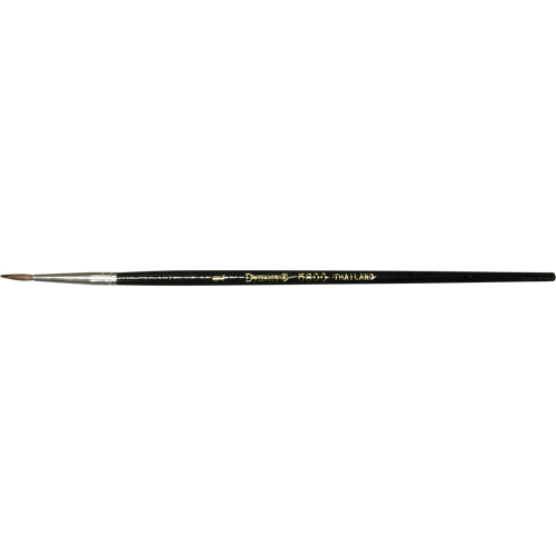 Black Pointed Bristle Artist Brush, 3.5 mm Brush Width, Camel Hair, Wood Handle Haskins Industrial Inc.