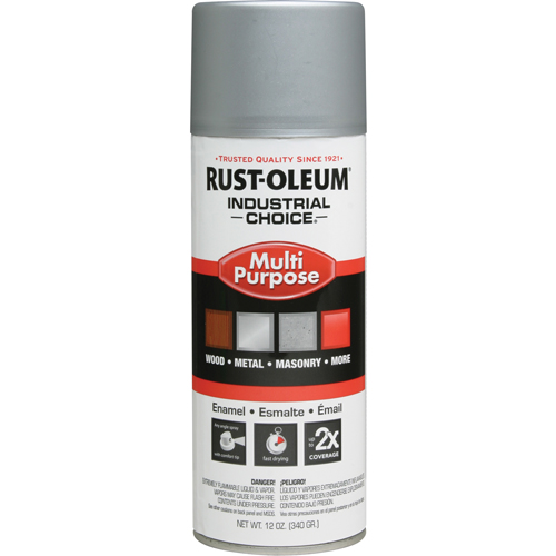 Industrial Choice&reg; 1600 System Multi-Purpose Enamel Spray Paint, Dull Aluminum Silver, Gloss, 12 oz., Aerosol Can Haskins Industrial Inc.