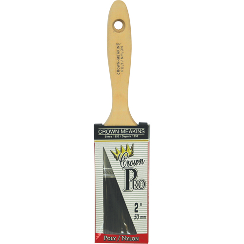 Pinceau droit Pro, Poly/nylon, Manche Bois, Largeur de 2" Haskins Industrial Inc.