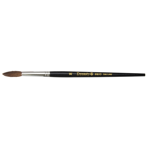 Black Pointed Bristle Artist Brush, 5.7 mm Brush Width, Camel Hair, Wood Handle Haskins Industrial Inc.